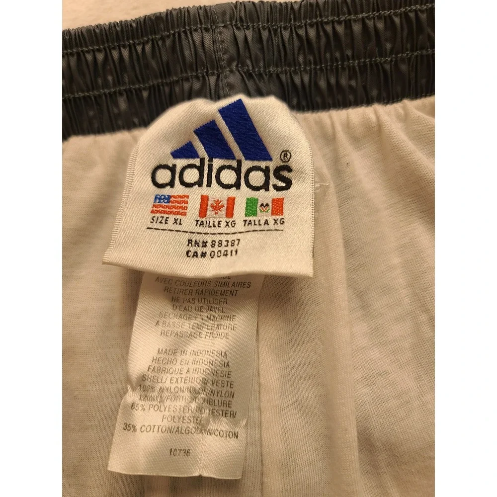Adidas Vintage Wind Pants Gray White Stripe Track‎ Pants Men's XL  Nylon